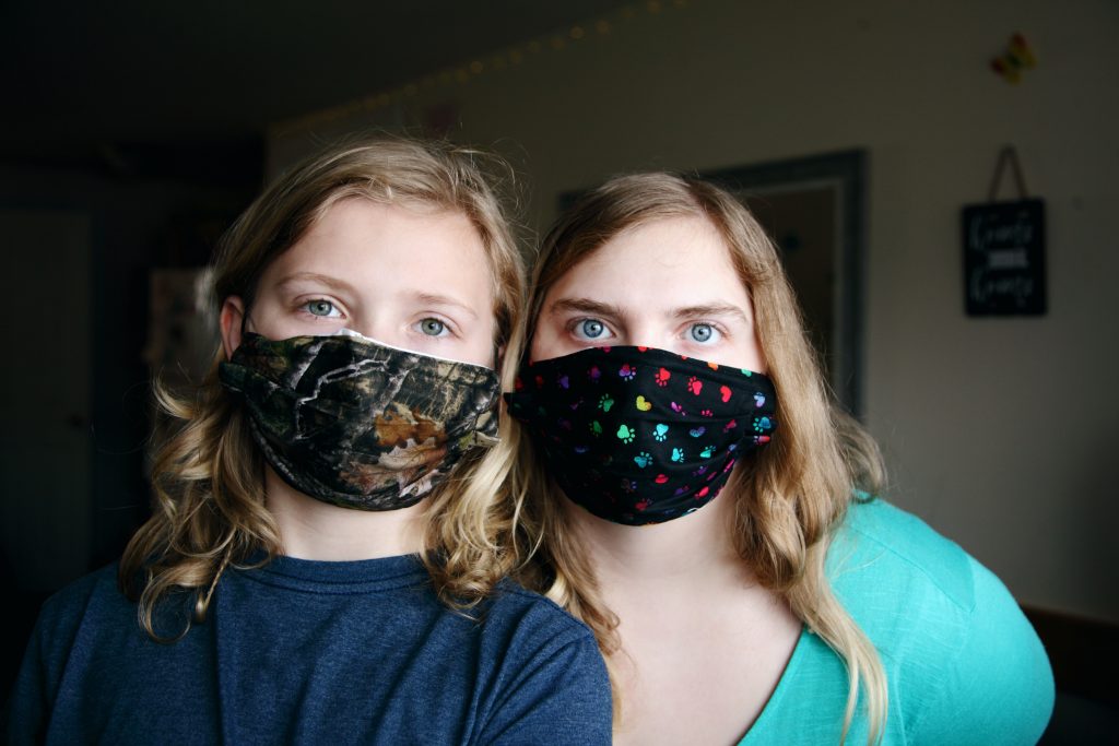 Two Girls in Masks